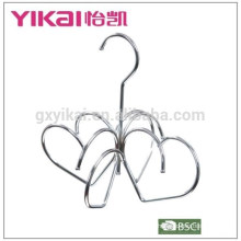 Heart-shaped chrome plated holders/hanger for belt and scarves